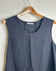Bryn Walker 100% Linen Scoop Neck Black Tank Loose Fit Shift Dress
