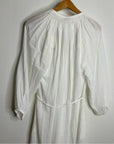 VINCE 100% Cotton Gauze White Long Sleeve Midi Dress Coverup
