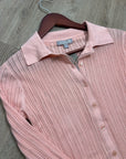 J. Crew 100% Cotton Knit Collared Button Down Sweater Top Peach