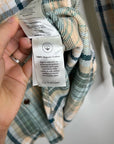 Outerknown 100% Organic Cotton Teal Neutral Check Blanket Shirt Button Down