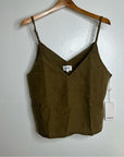 MATE The Label 100% Linen Green Camisole Tank Top