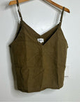 MATE The Label 100% Linen Green Camisole Tank Top