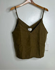 MATE The Label 100% Linen Green Camisole Tank Top
