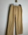 Nation LA 100% Pima Cotton Poplin Lucia Tie Waist Wide Leg Pant in Toffee