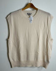 J. Crew 100% Cashmere Relaxed Fit Sweater Vest in Heather Muslin
