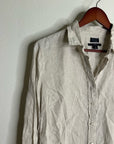 J. Crew x Baird McNutt 100% Linen Tan Oatmeal Slim Fit Long Sleeve Button Down