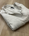 J. Crew x Baird McNutt 100% Linen Tan Oatmeal Slim Fit Long Sleeve Button Down