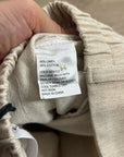 Anthropologie Self Contrast Linen Cotton Neutral Tan High Waist Short