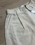 Anthropologie Self Contrast Linen Cotton Neutral Tan High Waist Short