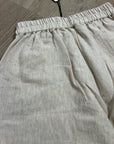 Anthropologie Self Contrast Linen Cotton Neutral Tan High Waist Short
