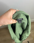 J. Crew Cotton Linen Army Green Collared Heavyweight Safari Top With Pockets