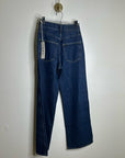 AMO 100% Cotton Frida High Rise Flare Leg Jean in Splendor Dark Denim