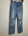 NWT Frame Denim 100% Cotton Le Original Straight Leg Distressed Jean