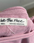 Free People 100% Cotton Pink Puff Sleeve Oversized T - Shirt Top