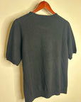 Neiman Marcus 100% Cashmere Black Knit Slouchy Short Sleeve Sweater Top