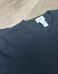 Neiman Marcus 100% Cashmere Black Knit Slouchy Short Sleeve Sweater Top