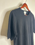 Neiman Marcus 100% Cashmere Black Knit Slouchy Short Sleeve Sweater Top