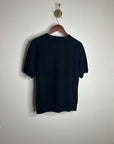 Neiman Marcus 100% Cashmere Black Knit Slouchy Short Sleeve Sweater Top