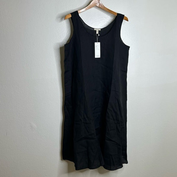 eileen fisher linen tank dress EILEEN FISHER Organic-Linen Square-Neck Dress