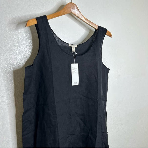 eileen fisher black linen dress Organic Handkerchief Linen Dress