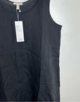 Eileen Fisher Black 100% Handkerchief Linen Tank Midi Dress