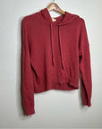 Nation LTD Alpaca Cotton Distressed Hooded Knit Sweater