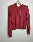 Nation LTD Alpaca Cotton Distressed Hooded Knit Sweater