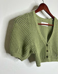 Good Alma 100% Cotton Knit Short Sleeve Button Down Cardigan Sweater Top