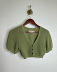 Good Alma 100% Cotton Knit Short Sleeve Button Down Cardigan Sweater Top