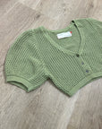 Good Alma 100% Cotton Knit Short Sleeve Button Down Cardigan Sweater Top