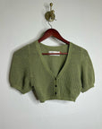 Good Alma 100% Cotton Knit Short Sleeve Button Down Cardigan Sweater Top