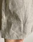 Madewell 100% Linen Neutral Tan Shell Top Contrast Stitching