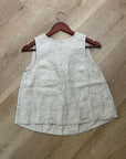 Madewell 100% Linen Neutral Tan Shell Top Contrast Stitching