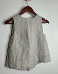 Madewell 100% Linen Neutral Tan Shell Top Contrast Stitching