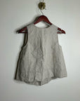 Madewell 100% Linen Neutral Tan Shell Top Contrast Stitching
