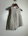 Madewell 100% Linen Neutral Tan Shell Top Contrast Stitching