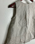 Madewell 100% Linen Neutral Tan Shell Top Contrast Stitching