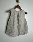 Madewell 100% Linen Neutral Tan Shell Top Contrast Stitching