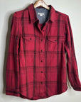 Outerknown 100% Organic Cotton Red Brown Check Blanket Shirt Button Down