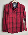 Outerknown 100% Organic Cotton Red Brown Check Blanket Shirt Button Down
