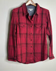 Outerknown 100% Organic Cotton Red Brown Check Blanket Shirt Button Down