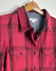 Outerknown 100% Organic Cotton Red Brown Check Blanket Shirt Button Down
