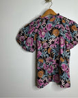 Banjanan 100% Cotton Floral Multicolor Puff Sleeve Blouse
