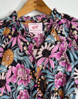 Banjanan 100% Cotton Floral Multicolor Puff Sleeve Blouse