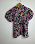 Banjanan 100% Cotton Floral Multicolor Puff Sleeve Blouse