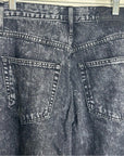 AMO 100% Cotton Marcella Pleated Jean High Rise Wide Leg Black