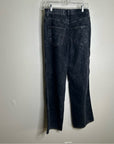 AMO 100% Cotton Marcella Pleated Jean High Rise Wide Leg Black
