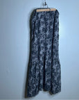 Unsubscribed 100% Silk Black White Floral Tie Waist Maxi Skirt