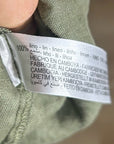 Zara 100% Linen Drop Shoulder Button Down Long Sleeve Army Green Button Down Top