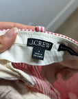 J. Crew 100% Linen Essential Wide Leg Pant in Electric Red Stripe